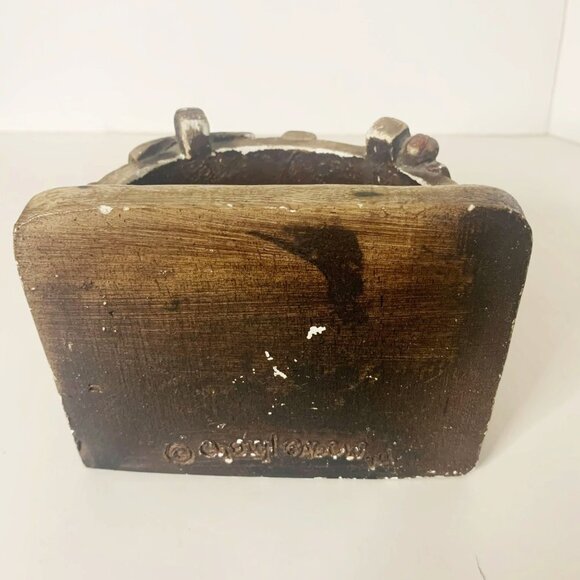 Vintage 1974 Hand Painted Planter Book End - Picture 7 of 9